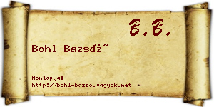 Bohl Bazsó névjegykártya